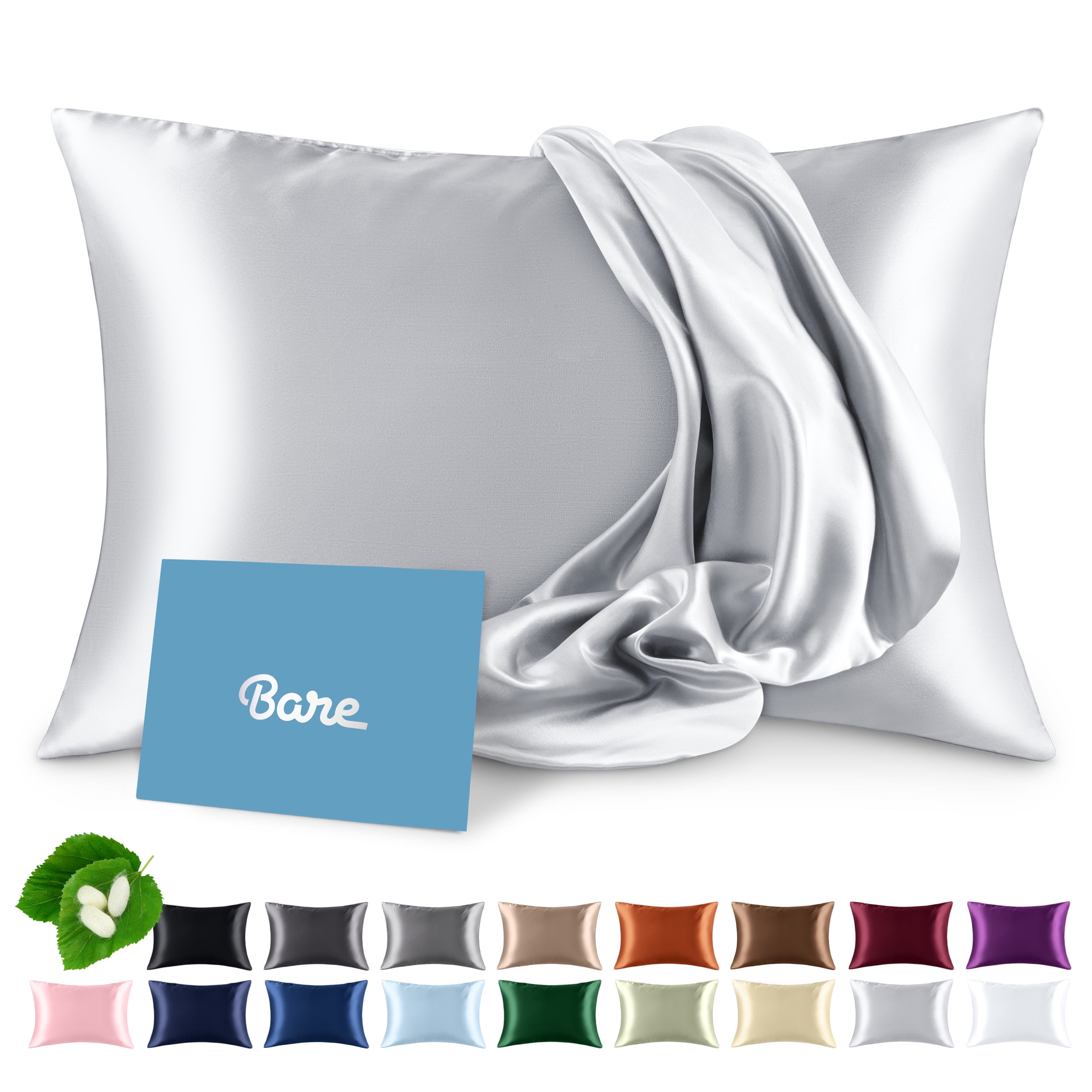 Standard Silver Mulberry Silk Envelope Closure Pillowcase