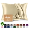 thumbnail image 1 of Bare Home 100% Mulberry Silk Zipper Pillowcase - Perfect for Hair and Skin - Premium 6A Grade, 19 Momme Silk - King, Champange, 1 of 9