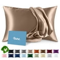 thumbnail image 1 of Bare Home 100% Mulberry Silk Zipper Pillowcase - Perfect for Hair and Skin - Premium 6A Grade, 19 Momme Silk - Standard, Taupe, 1 of 9