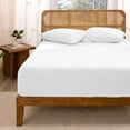 thumbnail image 1 of Bare Home 100% Organic Cotton Fitted Sheet - Jersey Weave - 150 GSM - Full, White, 1 of 9