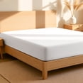 thumbnail image 1 of Bare Home 100% Organic Cotton Fitted Sheet - Percale Weave - King, White, 1 of 10