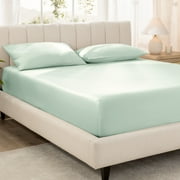 Bare Home 100% Organic Cotton Fitted Sheet - Sateen Weave - 400 Thread Count - Full XL, Willow