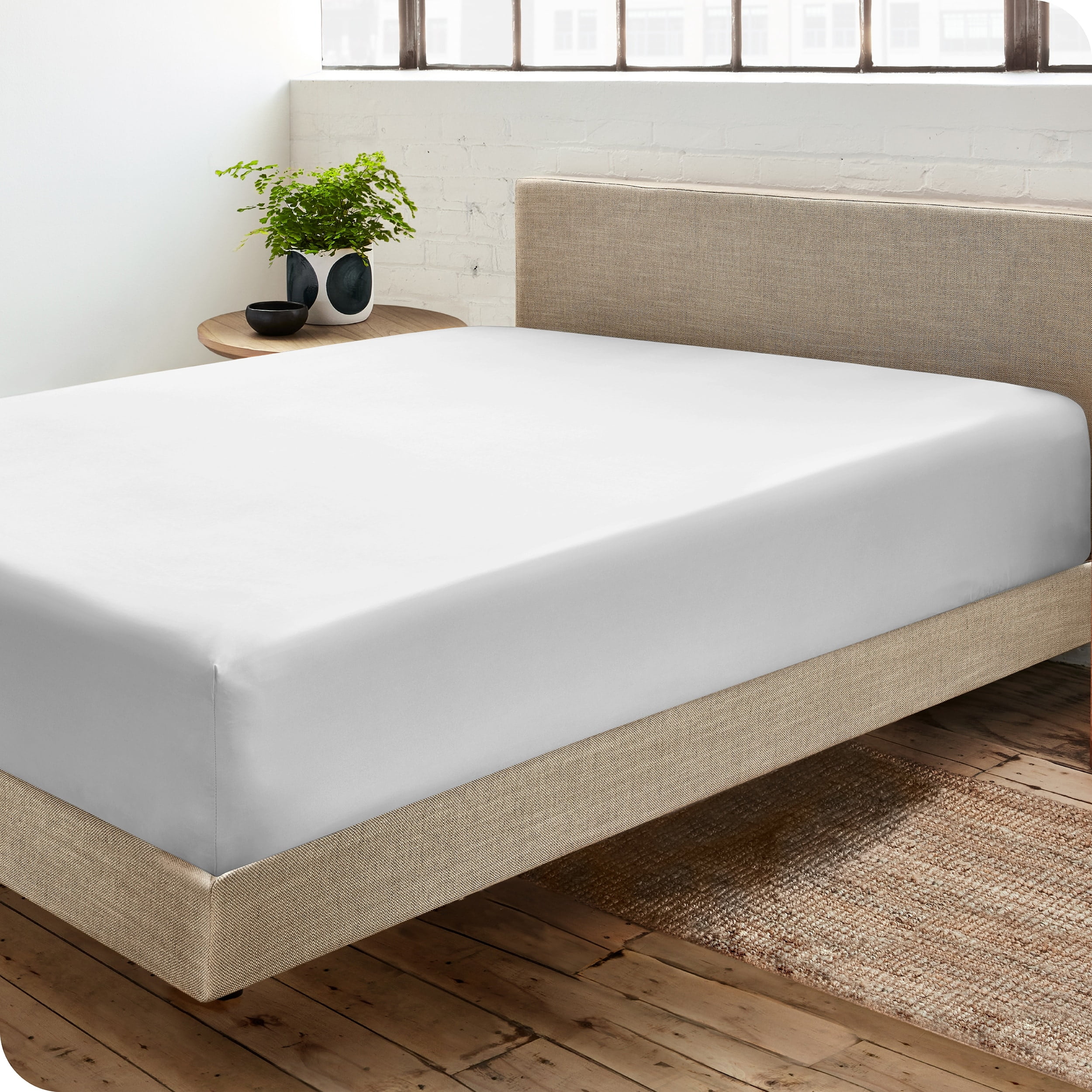 King Size Gray Organic Cotton Sateen Fitted Sheet