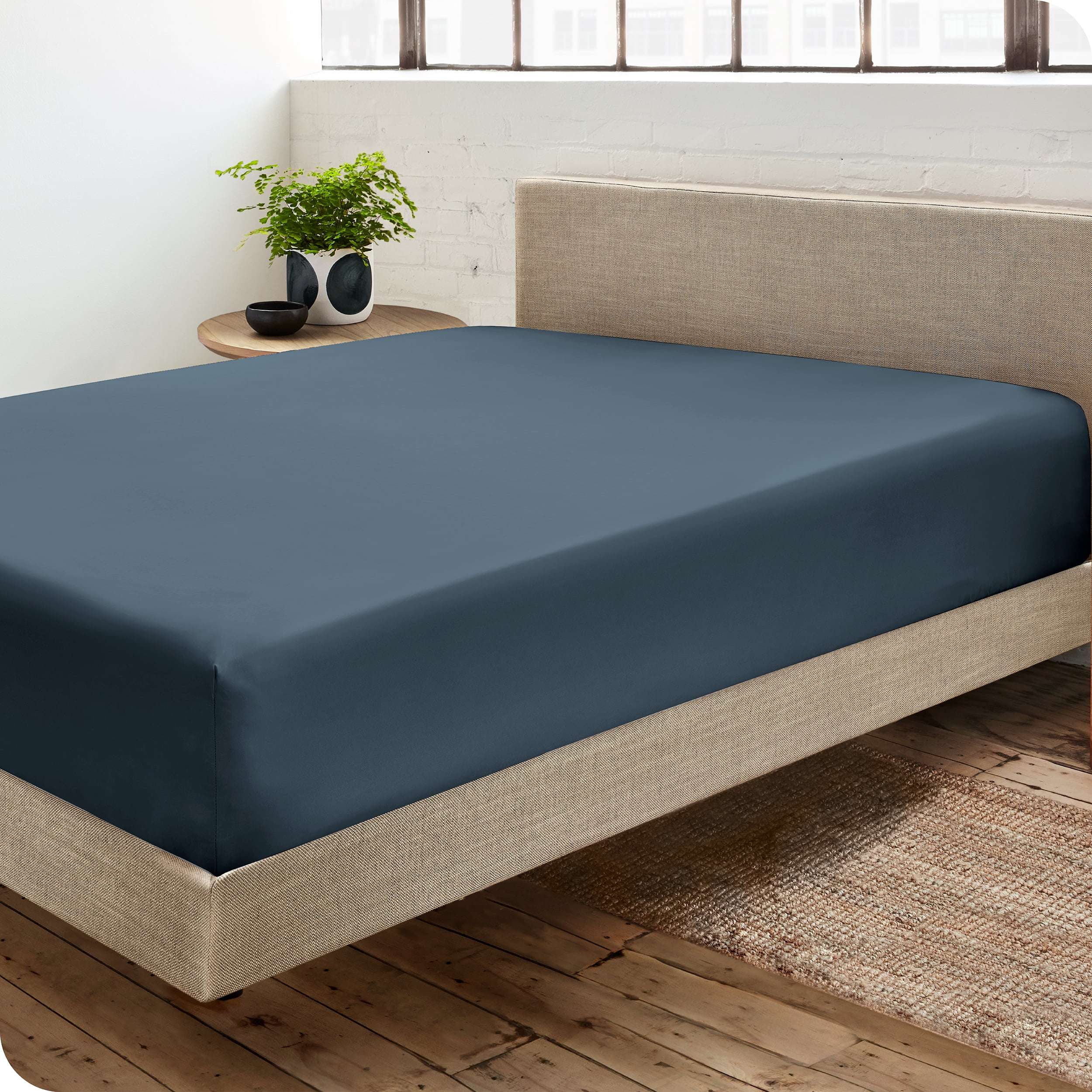 Twin XL Deep Pocket Organic Cotton Fitted Sheet in Bering Sea