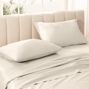Bare Home 100% Organic Cotton Pillowcase Set, 400 Thread Count, Sateen Weave, King, French Beige, 2-Pieces