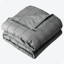 Bare Home 12 lbs Weighted Blanket for Adults and Kids - 48" x 72" - 210tc Twill Cotton, Light Gray