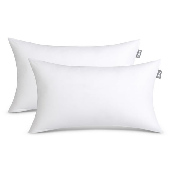 Bare Home 12"x24" Pillow Inserts, Decorative Rectangle Pillow Insert for Sofa/Couch, Set of 2, White