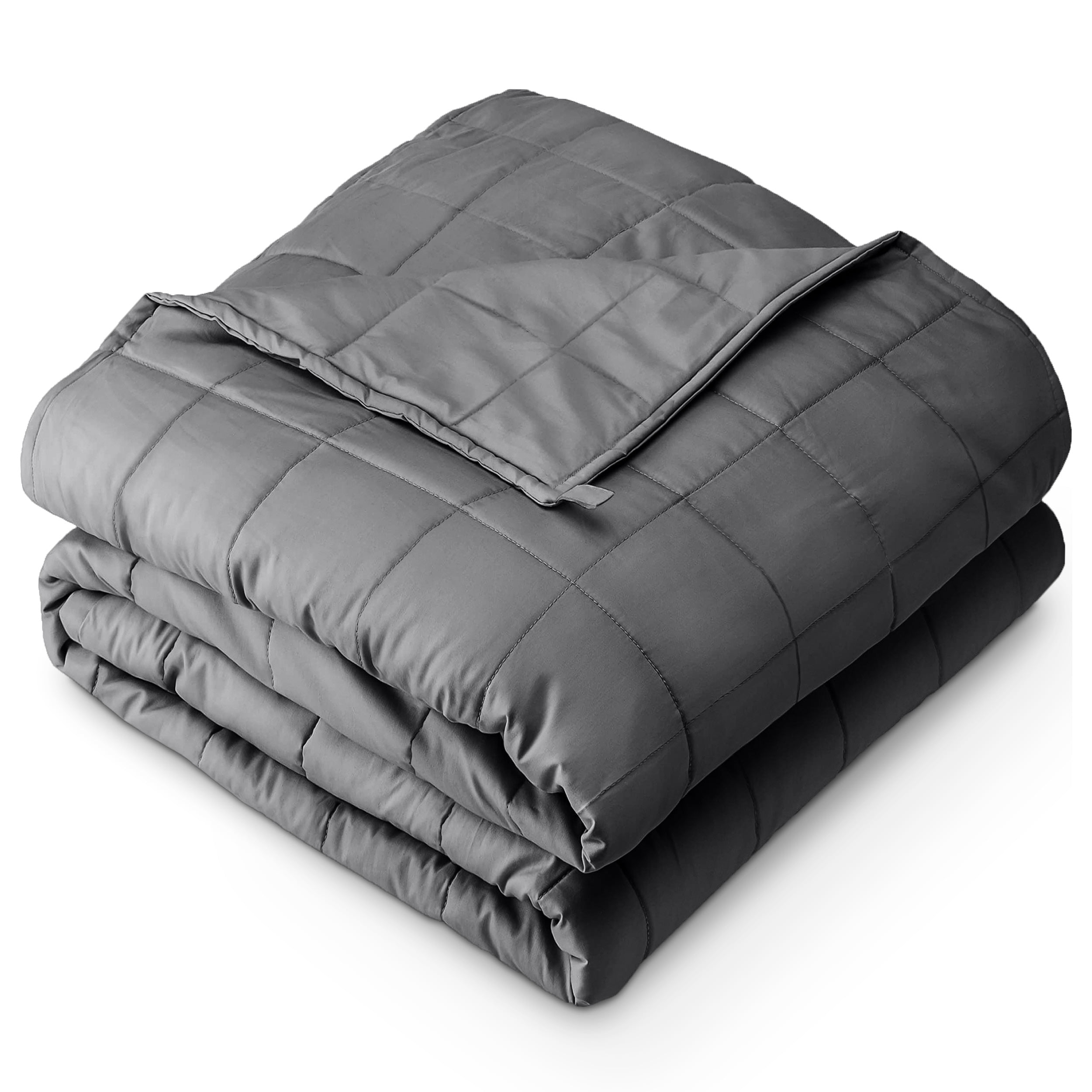 Gray Cotton Queen Size Weighted Blanket with Fleece