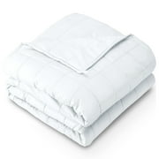Bare Home 17 lbs Weighted Blanket for Adults - 60 x 80 - 210tc Twill Cotton, White