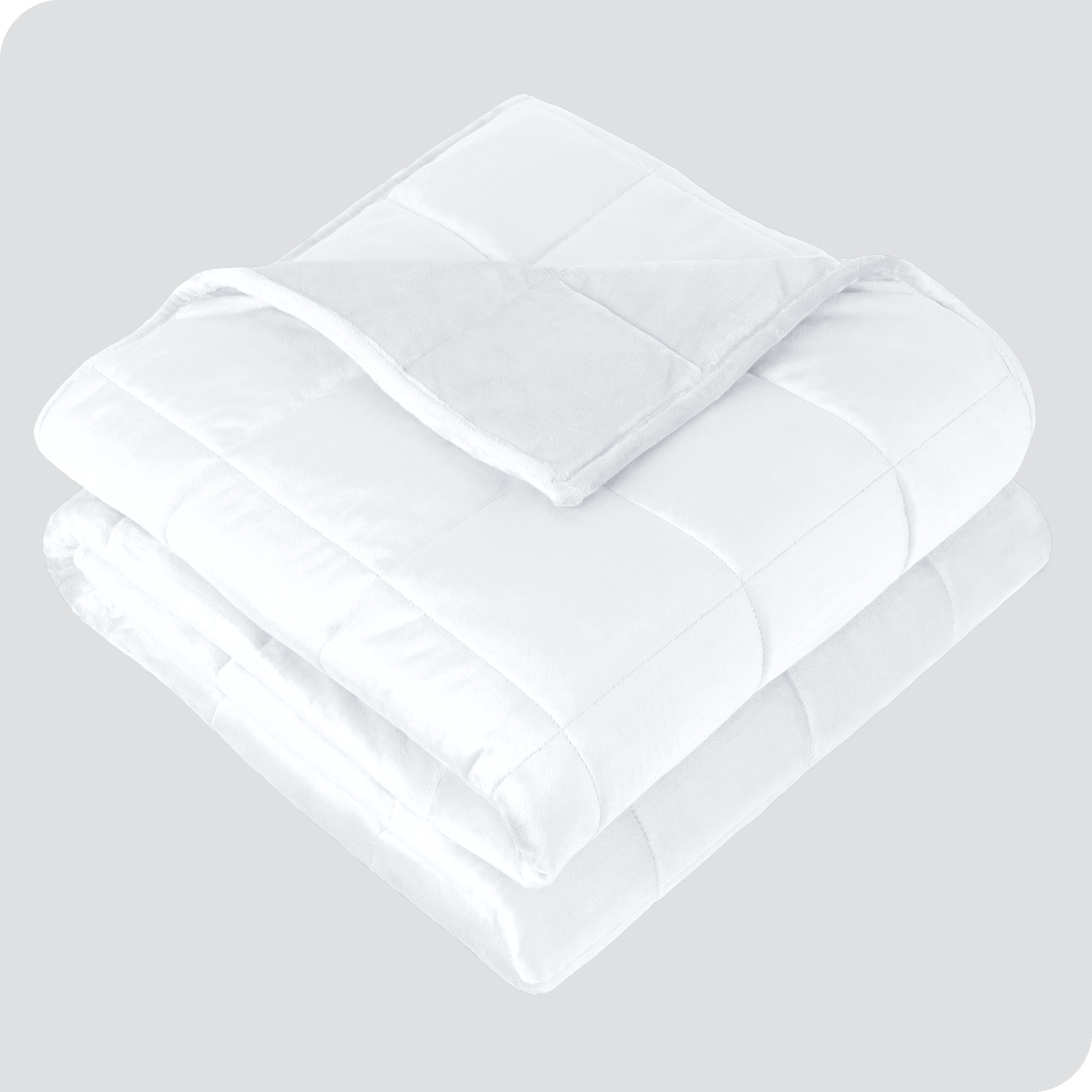 Bare Home 17 lbs Weighted Blanket for Adults 60" x 80" Minky Fleece, White