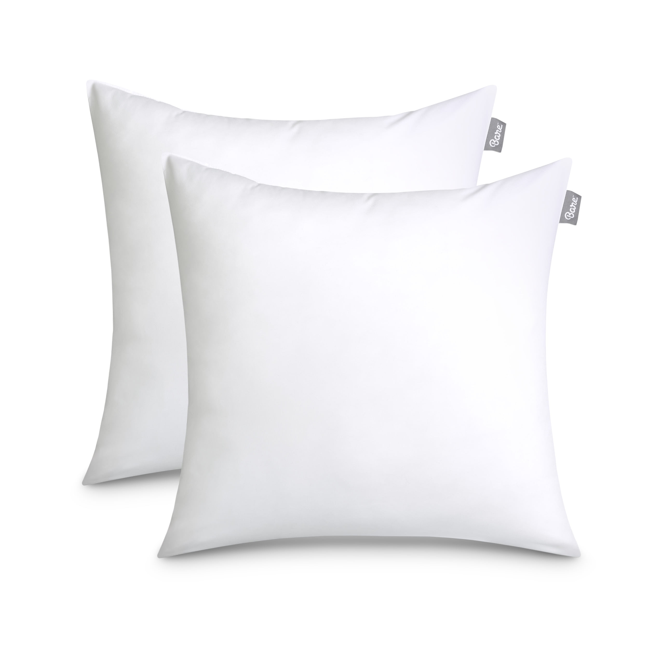 18" x 18" White Hypoallergenic Microfiber Throw Pillow Inserts - Set of 2