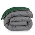 thumbnail image 1 of Bare Home 1800 Collection Reversible Down Alternative Comforter, All-Season, Full, Gray/Forest Green, 1 of 10