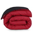 thumbnail image 1 of Bare Home 1800 Collection Reversible Down Alternative Comforter, All-Season, Oversized King, Black/Red, 1 of 10