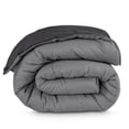 thumbnail image 1 of Bare Home 1800 Collection Reversible Down Alternative Comforter, All-Season, Oversized King, Gray/Forged Iron Gray, 1 of 10