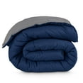 thumbnail image 1 of Bare Home 1800 Collection Reversible Down Alternative Comforter, All-Season, Queen, Dark Blue/Gray, 1 of 10