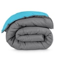 thumbnail image 1 of Bare Home 1800 Collection Reversible Down Alternative Comforter, All-Season, Queen, Gray/Aqua, 1 of 10