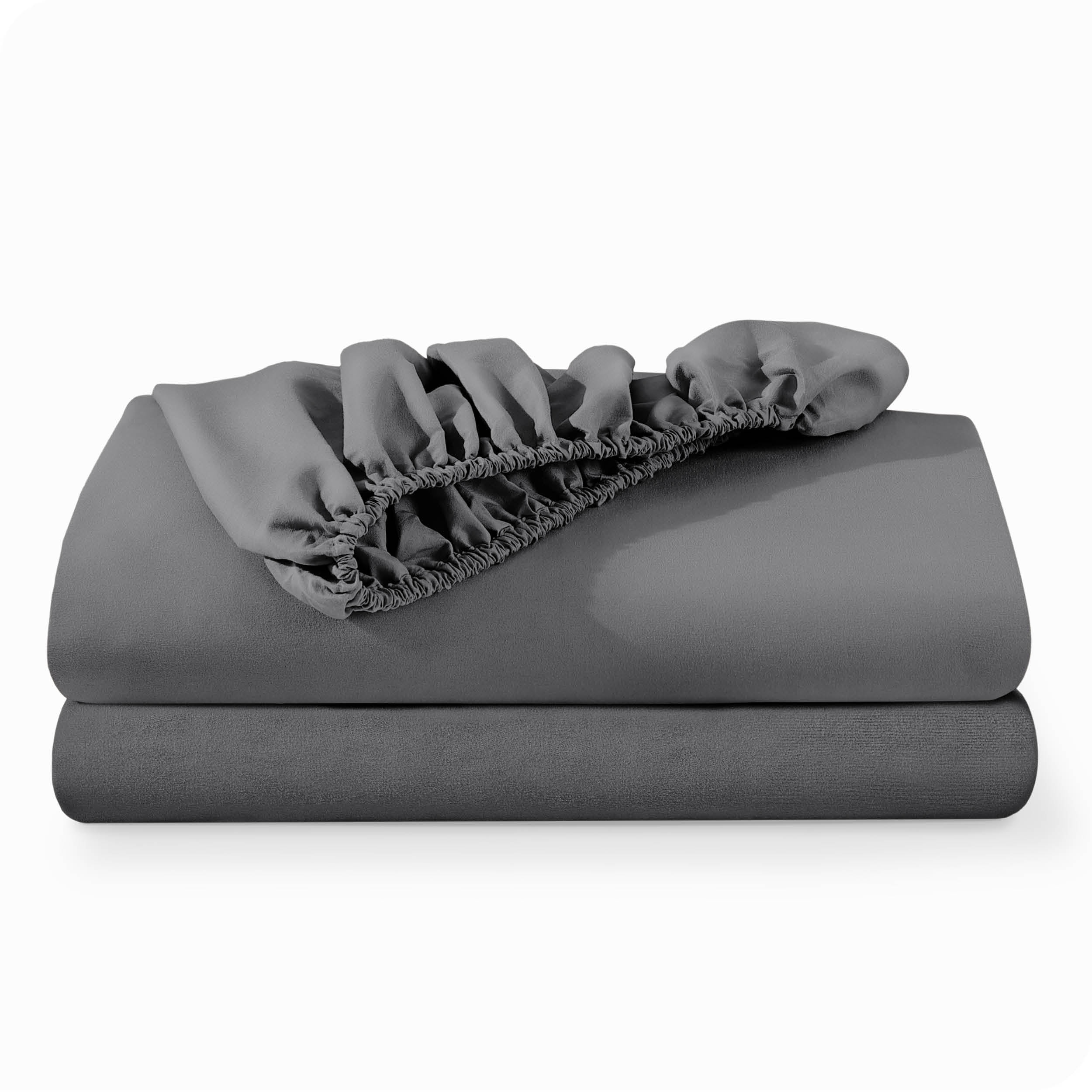 King Size Gray Microfiber Deep Pocket Fitted Sheet Set