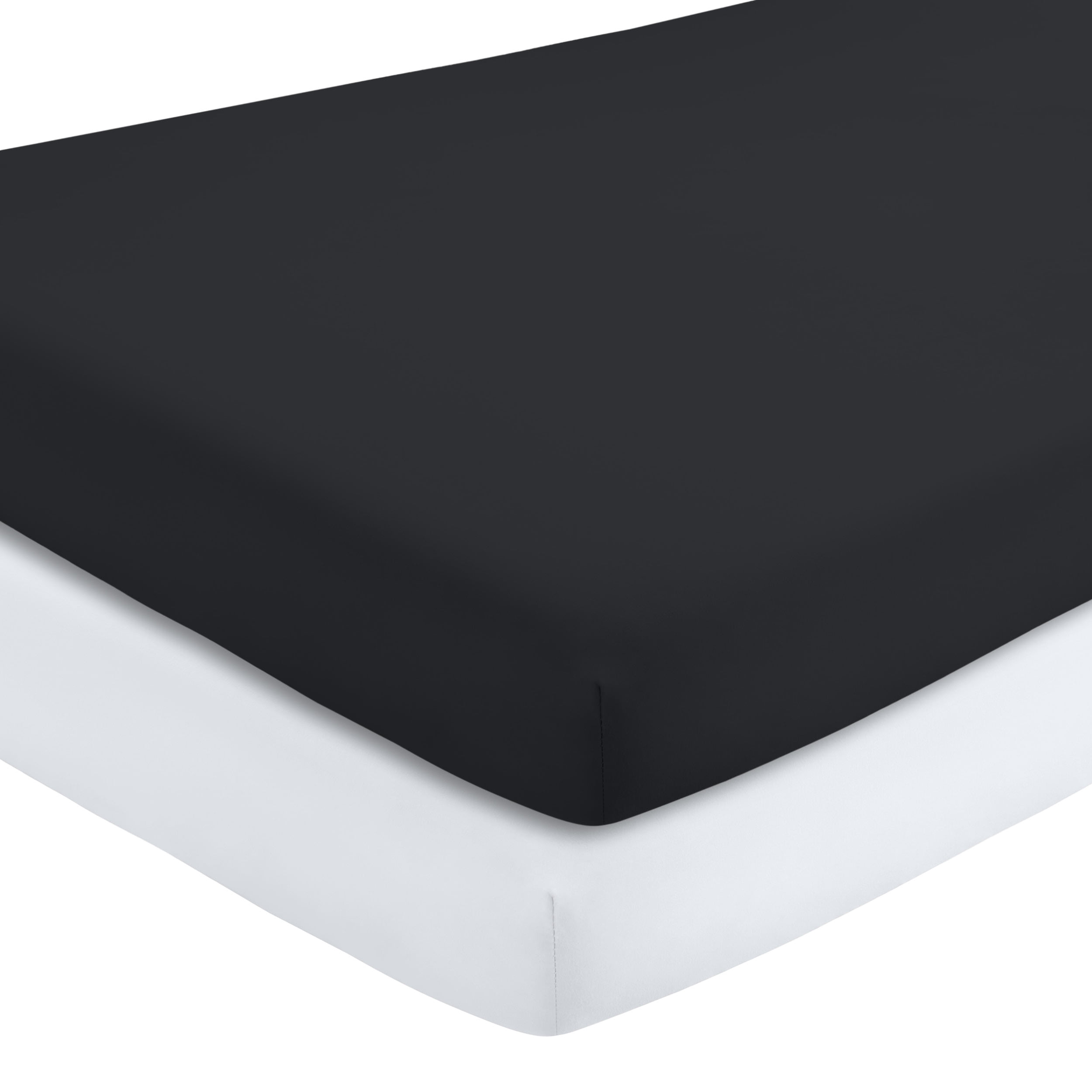 Bare Home 2 Pack Fitted Sheets - Premium 1800 Collection - Ultra Soft - Crib, Black/White