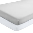 thumbnail image 1 of Bare Home 2 Pack Fitted Sheets - Premium 1800 Collection - Ultra Soft - Crib, Cloud Grey/White, 1 of 8