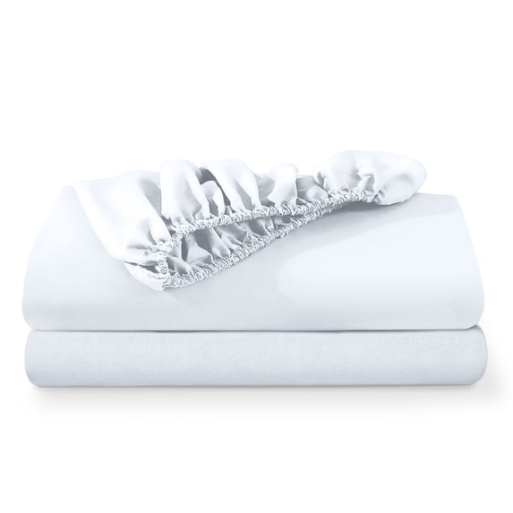 Bare Home 2-Pack Fitted Sheets - Premium 1800 Collection - Ultra-soft - Deep Pocket - Full, White