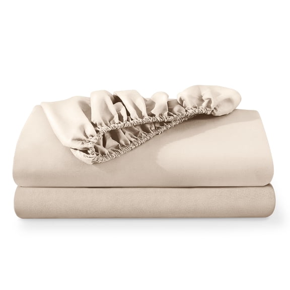 Bare Home 2-Pack Fitted Sheets - Premium 1800 Collection - Ultra-soft - Deep Pocket - King, Sand
