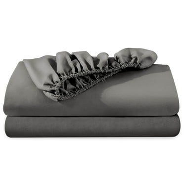 Bare Home 2-Pack Fitted Sheets - Premium 1800 Collection - Ultra-soft - Deep Pocket - Queen, Gray