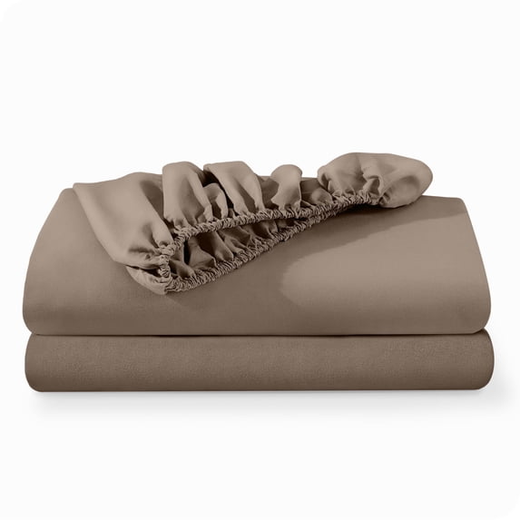 Bare Home 2-Pack Fitted Sheets - Premium 1800 Collection - Ultra-soft - Deep Pocket - Queen, Taupe