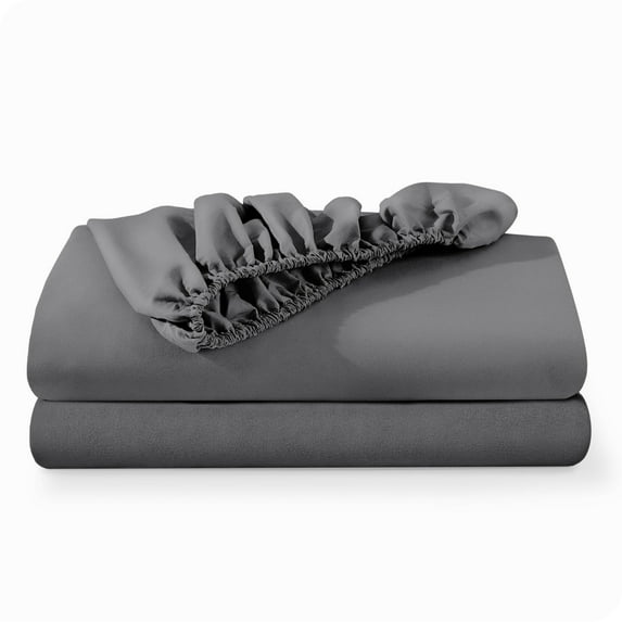 Bare Home 2-Pack Fitted Sheets - Premium 1800 Collection - Ultra-soft - Deep Pocket - Twin XL, Gray