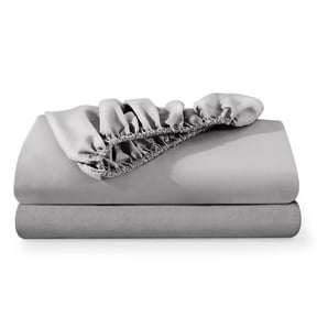Bare Home 2-Pack Fitted Sheets - Premium 1800 Collection - Ultra-soft - Deep Pocket - Twin XL, Light Gray