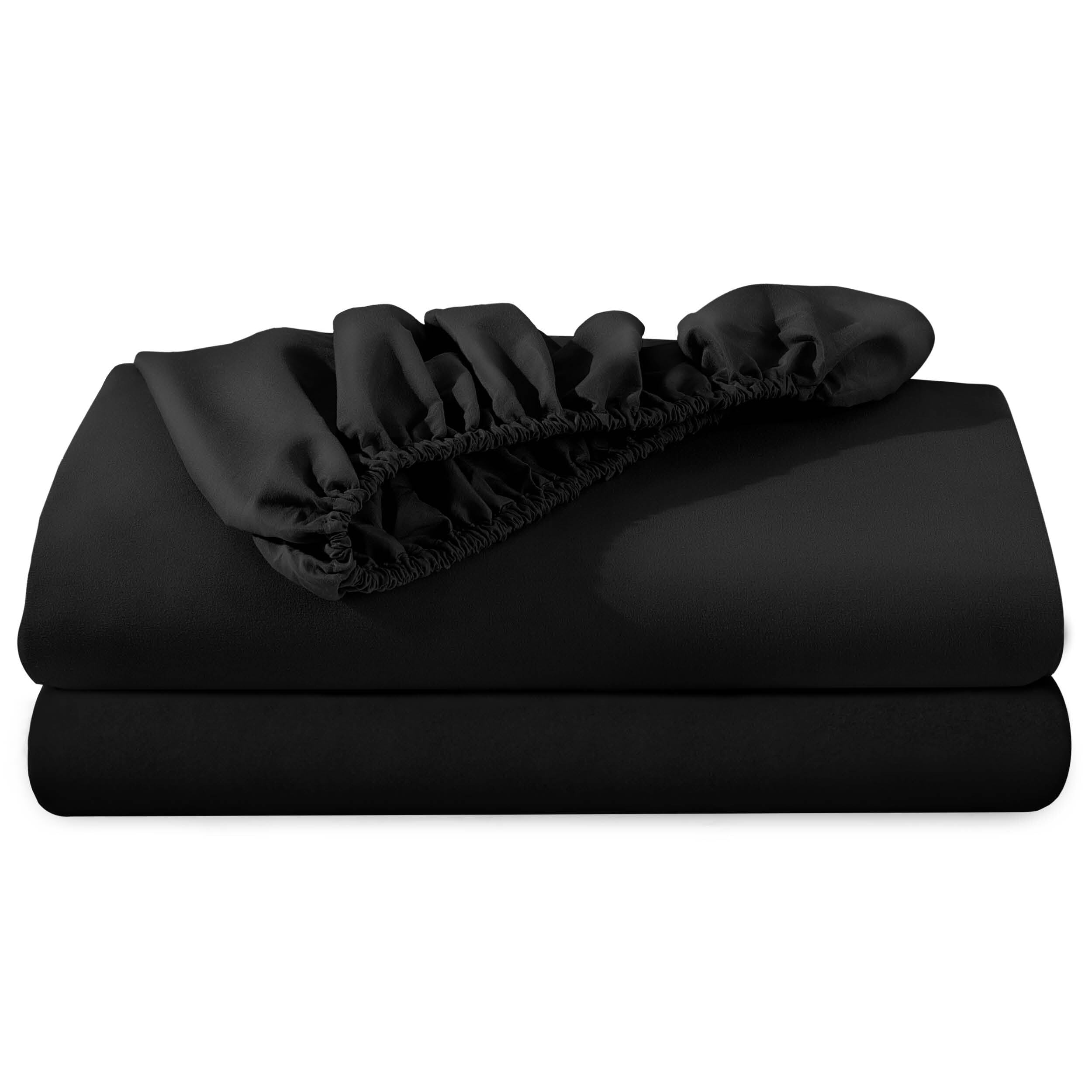 Bare Home 2-Pack Microfiber Fitted Bottom Sheets Black King - Walmart.com