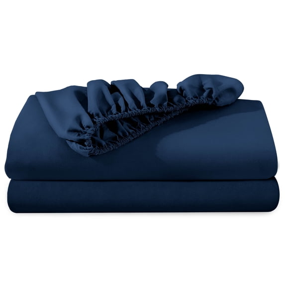Bare Home 2-Pack Microfiber Fitted Bottom Sheets Dark Blue California King