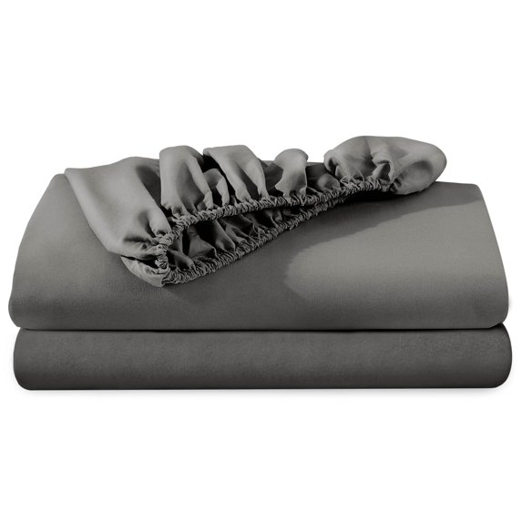 Bare Home 2-Pack Microfiber Fitted Bottom Sheets Grey California King