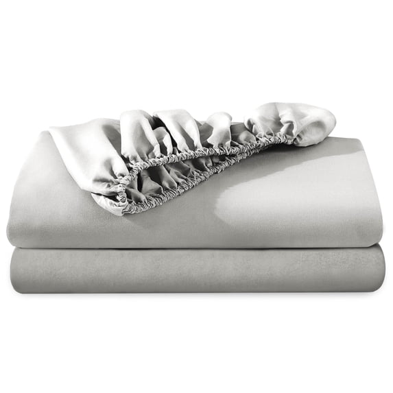 Bare Home 2-Pack Microfiber Fitted Bottom Sheets Light Grey California King