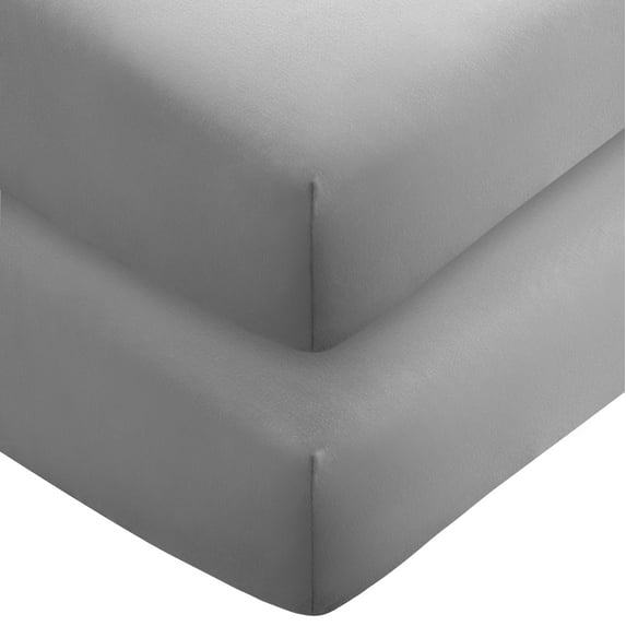 Bare Home 2 Twin Fitted Bed Sheets - Ultra-Soft, Hypoallergenic (Twin, Light Grey)