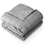 Bare Home 20 lbs Weighted Blanket for Adults - 60" x 80" - 210tc Twill Cotton, Light Gray