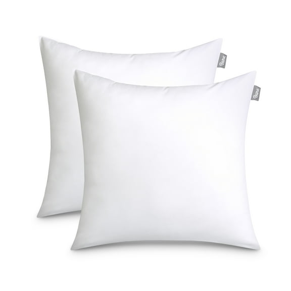 Bare Home 20"x20" Pillow Inserts, Decorative Square Pillow Insert for Sofa/Couch, Set of 2, White