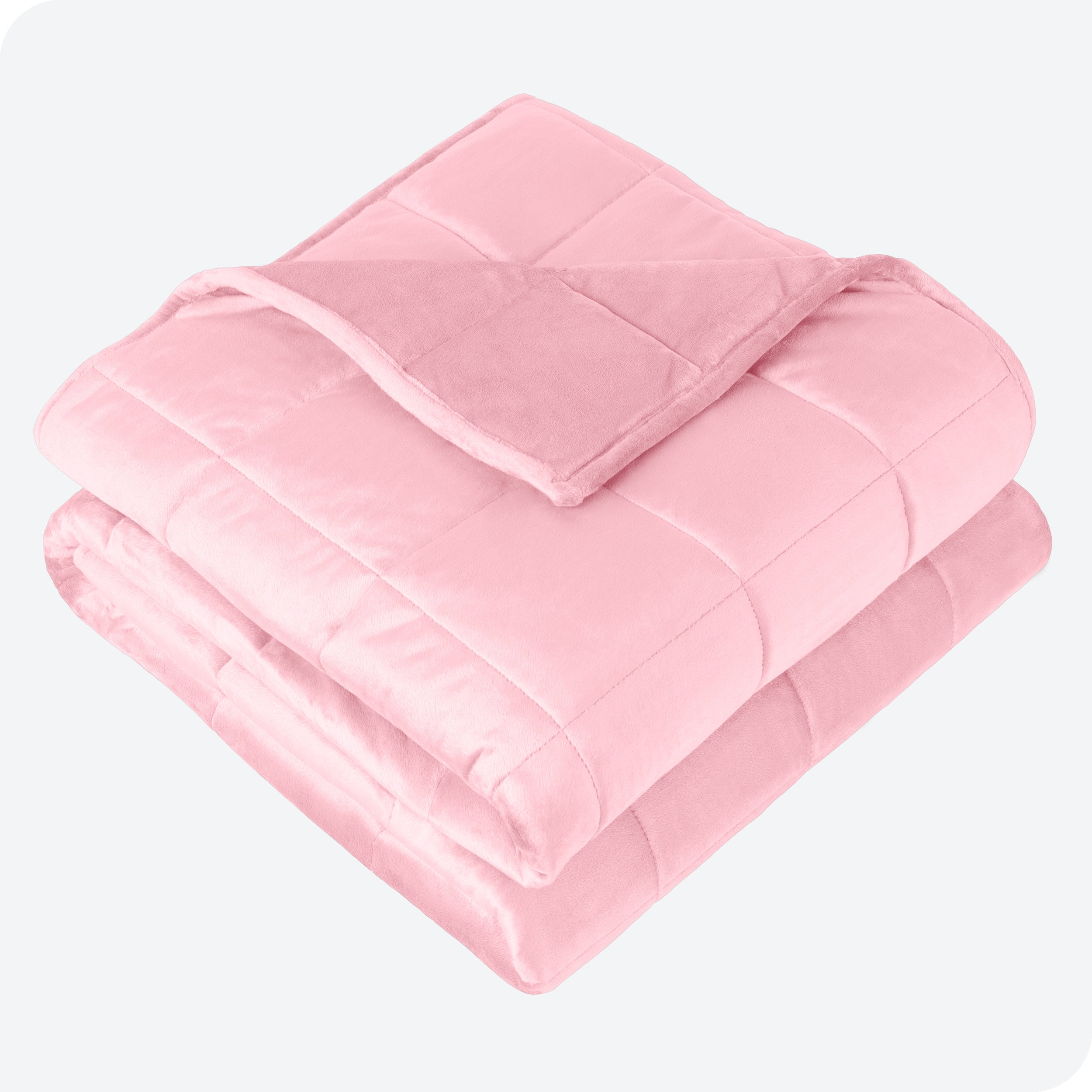 Bare Home 25 lbs Weighted Blanket for Adults 80 x 87 Minky Fleece Light Pink