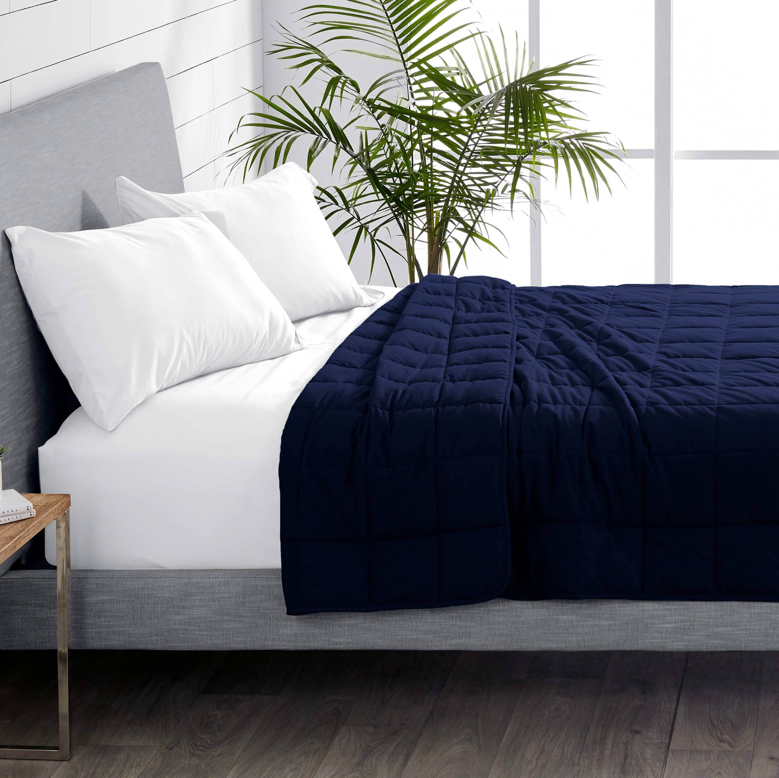 Bare Home 25lb Weighted Blanket, 80"x87", Dark Blue