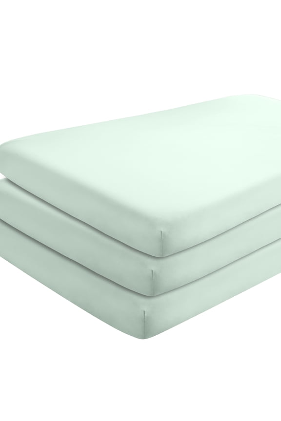 3 Pack Fitted Sheets - Premium 1800 Collection - Ultra Soft - Crib, Spring Mint