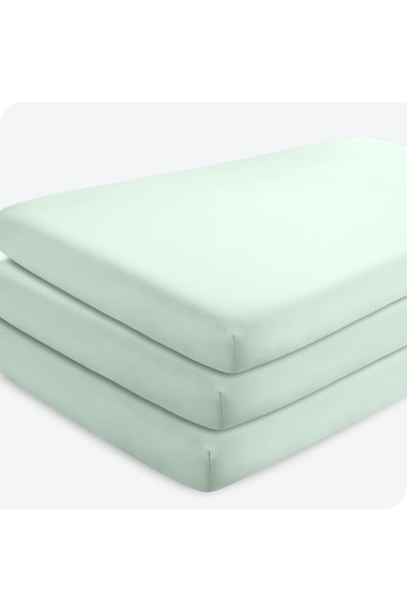 3 Pack Fitted Sheets - Premium 1800 Collection - Ultra Soft - Crib, Spring Mint