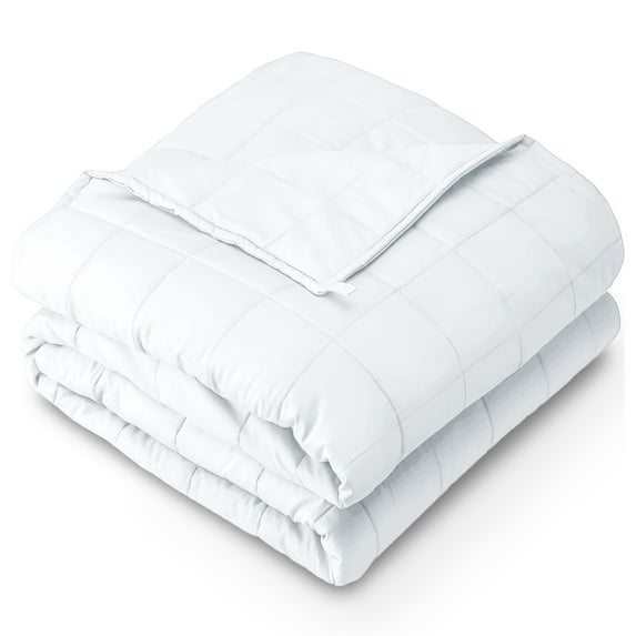 Bare Home 30 lbs Weighted Blanket for Adults - 80" x 87" - 210tc Twill Cotton, White