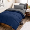 thumbnail image 1 of Bare Home 4-Piece Reversible Bed-in-a-Bag - Premium 1800 Collection - Twin XL, Dark Blue/Gray Comforter with Gray Sheet Set, 1 of 10