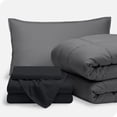 thumbnail image 1 of Bare Home 5-Piece Bed-in-a-Bag - Twin, Gray with Black Sheet Set, 1 of 8