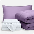 thumbnail image 1 of Bare Home 5-Piece Bed-in-a-Bag - Twin, Lavender with White Sheet Set, 1 of 8