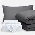 thumbnail image 1 of Bare Home 5-Piece Bed-in-a-Bag - Twin XL, Gray with White Sheet Set, 1 of 8