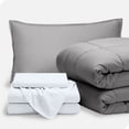 thumbnail image 1 of Bare Home 5-Piece Bed-in-a-Bag - Twin XL, Light Gray with White Sheet Set, 1 of 8