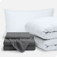 Bare Home 5Piece BedinaBag Twin XL, White with Gray Sheet Set