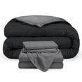 thumbnail image 1 of Bare Home 5-Piece Reversible Bed-in-a-Bag - Premium 1800 Collection - California King, Black/Gray Comforter with Gray Sheet Set, 1 of 8