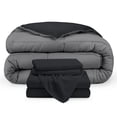 thumbnail image 1 of Bare Home 5-Piece Reversible Bed-in-a-Bag - Premium 1800 Collection - King, Black/Gray Comforter with Black Sheet Set, 1 of 8