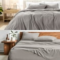 thumbnail image 1 of Bare Home 6-Piece Bedding Duvet and Sheet Set - Twin Size, Sandwash Frost Grey with White Duvet Insert, 1 of 10